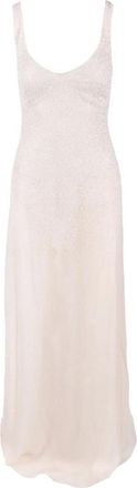 Elisabetta Franchi RED Carpet jurk vrouw - Dames - Avondkleed - Wit - S - Polyester - Kleedjes