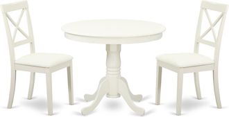 East West Furniture Dining Room Set Linen White, ANBO3-LWH-LC