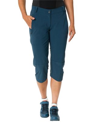 Vaude Radhose VAUDE WOMENS YARAS 3/4 PANTS, Damen, Gr. 36, N-Gr, blau (schwarz sea), Obermaterial: 89% Polyamid, 11% Elasthan, 3/4-L&auml;nge, Hosen Radhose, spo