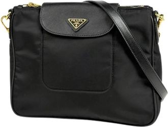 Prada Pre-owned Shoulder Bag - Dames - Vintage Schoudertas - Zwart - ONE Size - Leer - Vintage