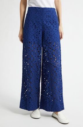 Marimekko Lados Keidas Cotton Eyelet Pants in Dark Blue at Nordstrom, Size 10 Us