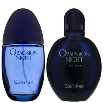 Calvin Klein Unisex Obsession Night Duo: Womens Eau de Parfum 100ml & Mens Eau de Toilette 125ml - Black - One Size