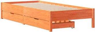 vidaXL Bed Frame without Mattress Wax Brown 90x190 cm Single Solid Wood Pine vidaXL