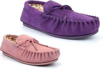 Generic Ladies Suede Slippers Ladies Slip On Slippers Size 9 Womens Real Suede Slipper Size 7 Moccasin Womens Moccasin Moccasins Slip On Slipper Sizes 3-9 Pin