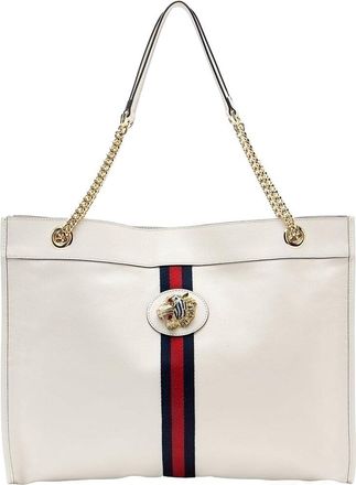 Gucci White Leather Rajah Large Tote (Authentic Pre-Loved)