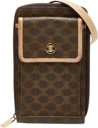 Celine Pre-owned Cross Body Bags, female, Brown, Size: ONE SIZE Pre-owned Macadam PVC Shoulder Wallet