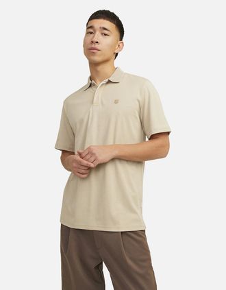Jack & Jones Mens Jack & Jones Mens Crodney Short Sleeve Polo Shirt - Tan - Size: 40