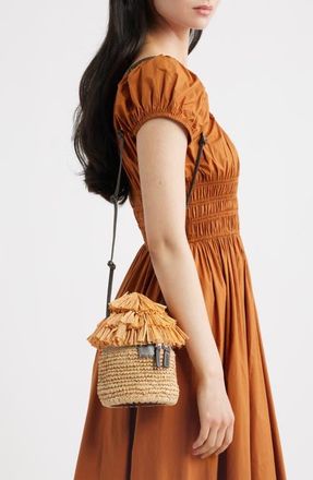 Staud Tiki Raffia Shoulder Bag in Natural at Nordstrom
