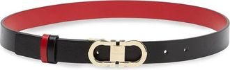 Ferragamo Two-tone Reversible Leather Belt - female - Ferragamo - Belts - Black - 80 CM - Accessories