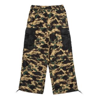 A Bathing Ape BAPE X Clot Camo Detachable Relaxed Fit Cargo Pants Yellow 0ZXPTMX90552P-YEL