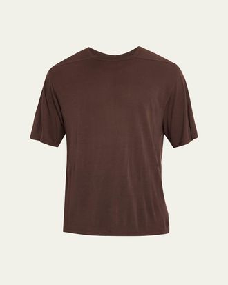 Rick Owens Mens Viscose & Silk Crewneck T-Shirt
