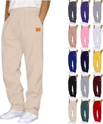 Generic KUIH Mens Joggers Bottoms Casual Cotton Sweatpants Straight Leg Athletic Tracksuit Bottoms Plain Elasticated Waist Sports Jogging Bottom Stretchy Warm