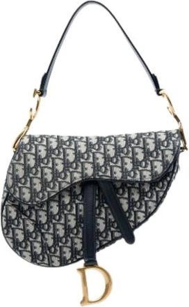 Dior Pre-owned Saddle Schoudertas - Dames - Vintage Schoudertas - Blauw - ONE Size - Leer - Vintage