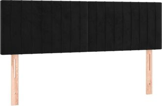 vidaXL Cabecero Con Led De Terciopelo Negro 144x5x78/88 Cm Vidaxl