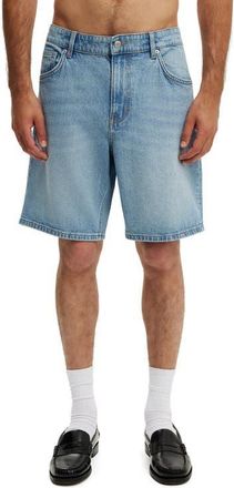 Cotton On Mens Loose Straight Denim Short in River Blue at Nordstrom, Size 30