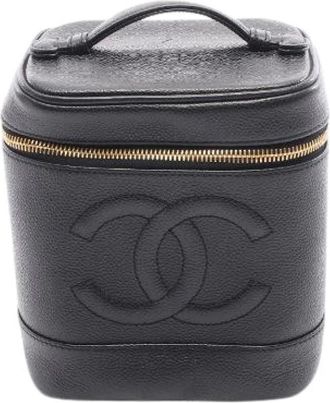 Chanel Pre-owned Handbags, female, Black, Size: ONE SIZE Pre-owned Coco Mark Grained Calf Handbag