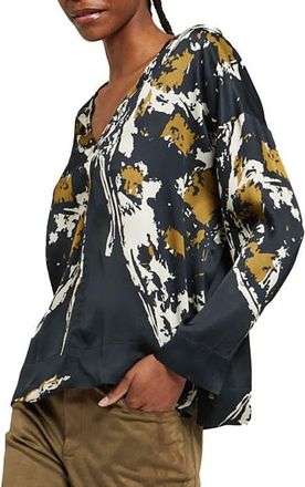 ottod'Ame Viscose Fluid Blouse in Black at Nordstrom, Size 38 It