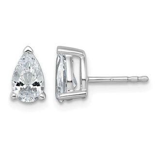 Diamond2Deal 14k White Gold 1.5 ct Pear Lab Grown Diamond Stud Earrings VS Clarity, G-H Color