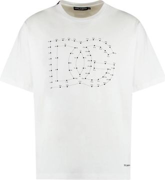 Dolce & Gabbana DG Logo T-shirt - Heren - T-shirts - Wit - M - Katoen - Tops