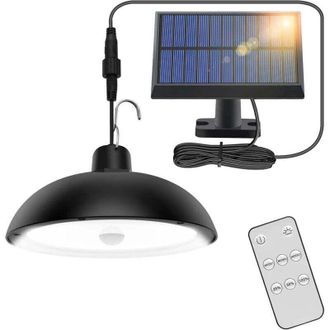 OEM Luces Solares Para Exteriores, L&aacute;mpara Colgante Solar Para Exteriores De 78 Led Con 4 Modos, Sensor De Movimiento, Control Remoto, Panel Solar Ajustab