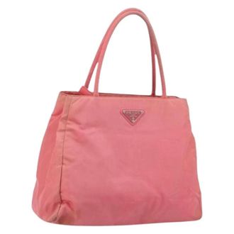 Prada Pre-owned Tote Bags, female, Pink, Size: ONE SIZE Pre-owned Vintage Nylon Tote Bag