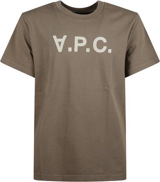 A.P.C. Taupe Logo T-Shirt