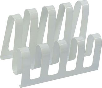 Vacchetti Vacchetti - Portarrevistas De Metal Blanco De 4 Compartimentos 31x19x22 Cm