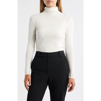 Anne Klein Turtleneck Long Sleeve Top in White Dove at Nordstrom, Size Xx-Large