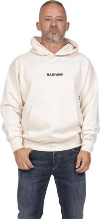 Barrow Barrow, Hoodies & sweatvesten, Heren, Beige, L, Katoen, Teddy Print Hoodie