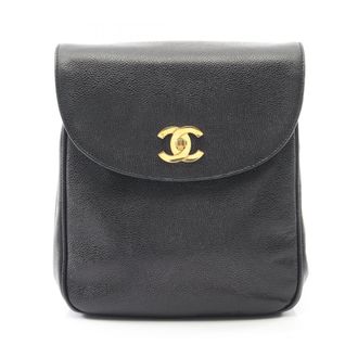 Chanel Black Grained Calfskin Backpack (Pre-Owned)