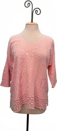 Johnny Was Womens Zora Stitchwork Blouse In Romance Rose