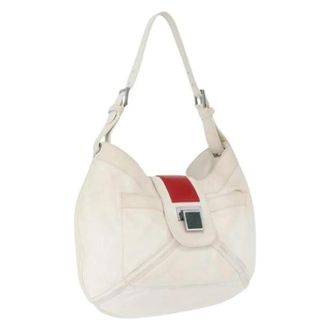Loewe Pre-owned Shoulder Bags, female, White, Size: ONE SIZE Pre-owned Leather Shoulder Bag