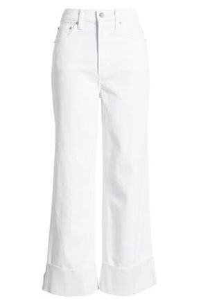Pistola Denim Lana High Waist Crop Wide Leg Jeans in Vivid White at Nordstrom Rack, Size 31