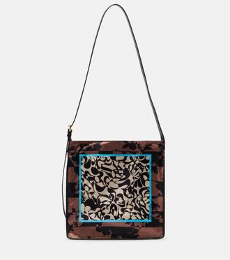 Dries Van Noten Small printed satin shoulder bag