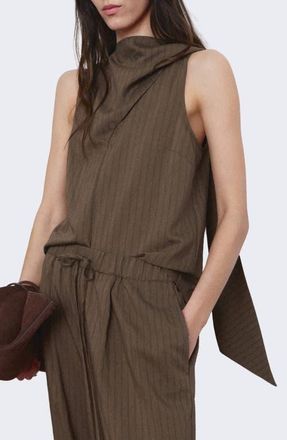 Mango Tatu Sleeveless Cowl Neck Top in Brown at Nordstrom, Size Medium