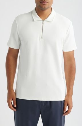 Reiss Forno Jacquard Half Zip Polo in White at Nordstrom, Size Xx-Large