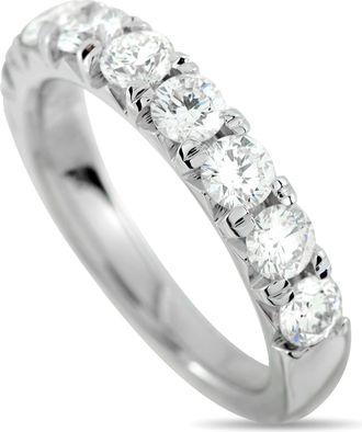 Luxury Bazaar 18K White Gold 1.51ct Diamond Half-Eternity Band Ring MF05-111925