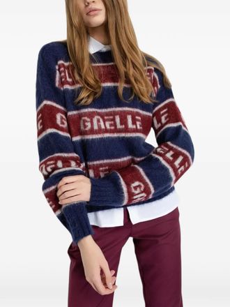 Gaëlle Paris striped logo sweater - Blauw