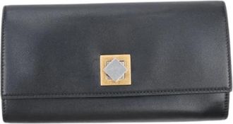 Bottega Veneta Pre-owned Continental Portemonnee - Dames - Vintage Accessoires - Zwart - ONE Size - Leer - Vintage