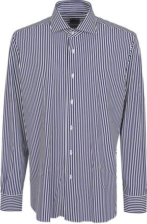 Barba Neck Shirt - Heren - Zakelijke Overhemden - Blauw - 2XL - Overhemden