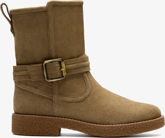 Clarks Nella Mid Dark Sand Suede