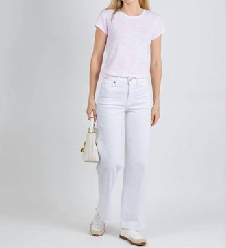 Goldie London Botanical Ringer Short Sleeve Tee In Rose