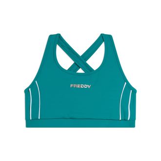 Freddy Top medio supporto in jersey tecnico con spalline incrociate
