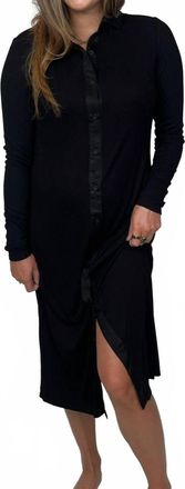 Bella Dahl Rib Button Down Shirt In Black