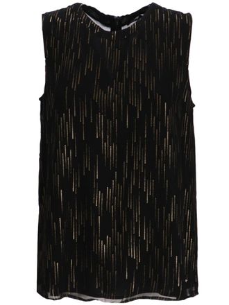 A|X Armani Exchange metallic-threading top - women - Viscose - M - Black