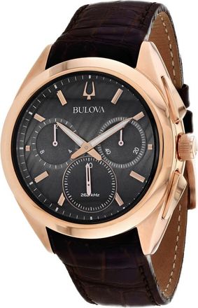 Bulova Curv Chronograph Quartz Black Dial Mens Watch 97A124