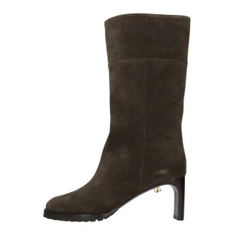 Maisons Skorpios Victoria Suede Boots - Dames - Laarzen met Hak - Groen - 36 EU - Leer - Schoenen