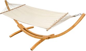 No Brand Hamaca Terraza Con Soporte - 325cm Soporte Hamaca Madera Exterior Hamaca Jardin