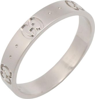 Gucci Silver White Gold (18K) Band Ring (Pre-Owned)