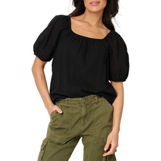 Gibsonlook Convertible Neck Gauze Top in Black at Nordstrom, Size Xx-Small